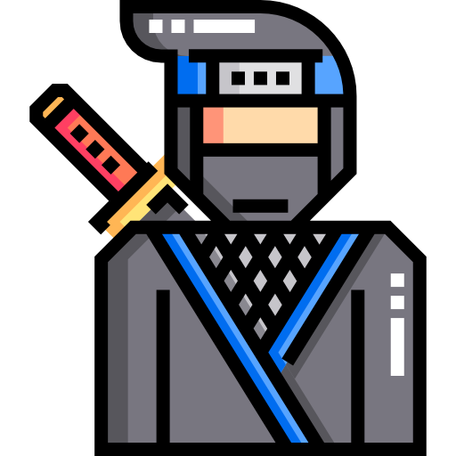 ninja Detailed Straight Lineal color icono
