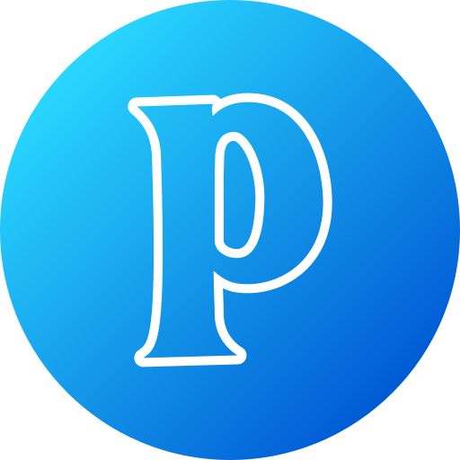 편지 p Generic gradient fill icon