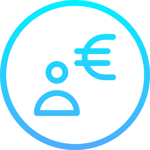euro Generic gradient outline icoon