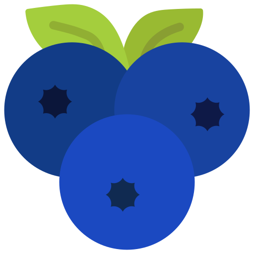 Blueberries Juicy Fish Flat icon