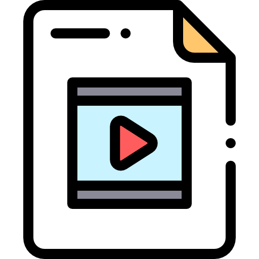 Video file Detailed Rounded Lineal color icon
