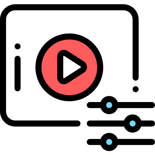 Video edition Detailed Rounded Lineal color icon