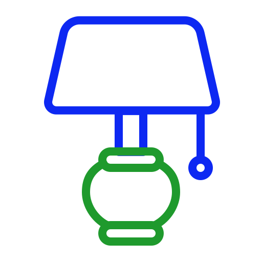 lámpara de mesa Generic color outline icono