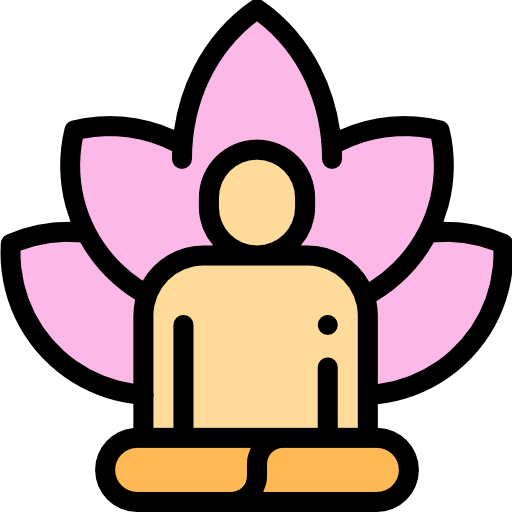 瞑想 Detailed Rounded Lineal color icon
