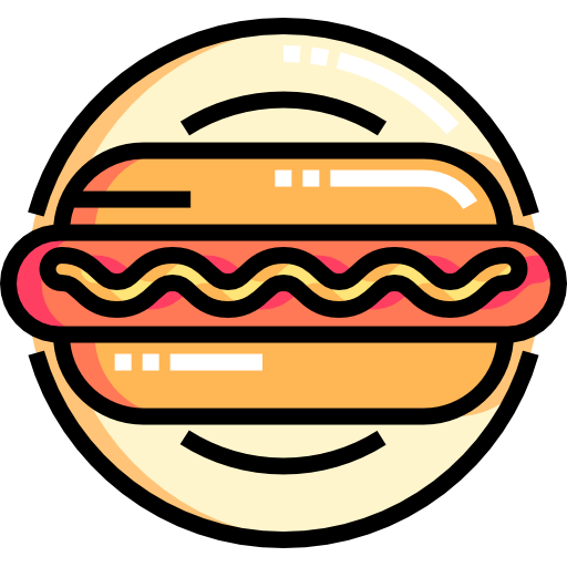 hotdog Detailed Straight Lineal color ikona