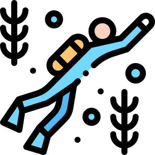 Подводное плавание Detailed Rounded Lineal color иконка