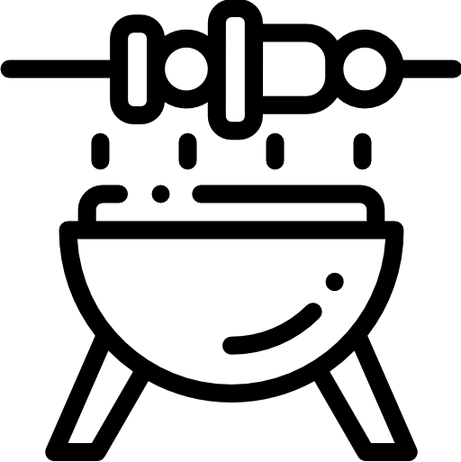 바베큐 Detailed Rounded Lineal icon