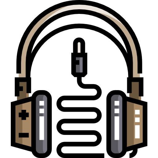 ヘッドフォン Detailed Straight Lineal color icon