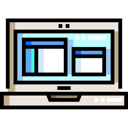 ordenador portátil Detailed Straight Lineal color icono