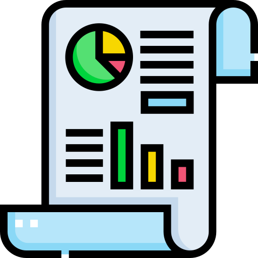 Business report Detailed Straight Lineal color icon