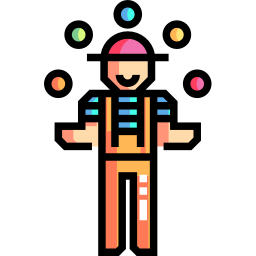 jongleur Detailed Straight Lineal color icoon