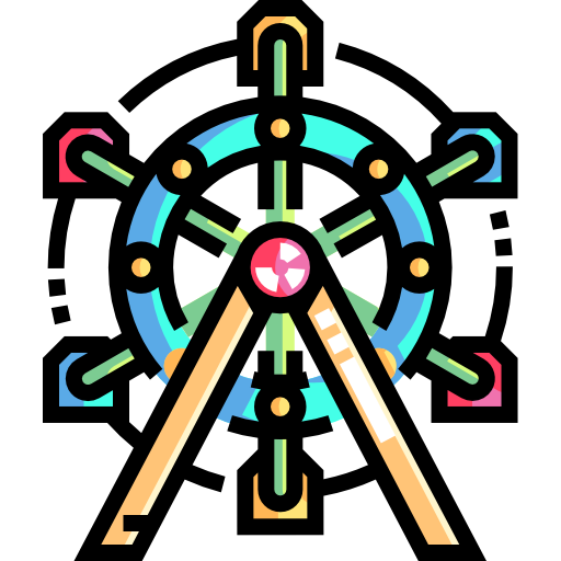 Ferris wheel Detailed Straight Lineal color icon