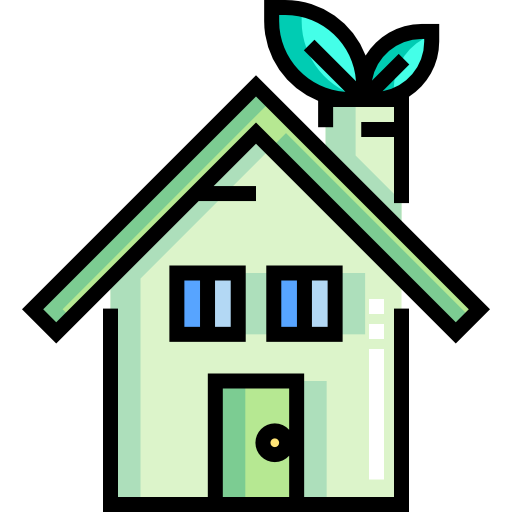 ekologiczny dom Detailed Straight Lineal color ikona
