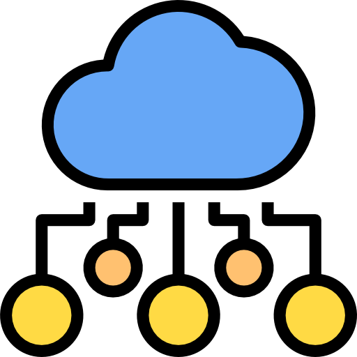 computación en la nube Catkuro Lineal Color icono
