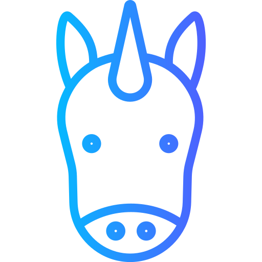 unicorno Generic gradient outline icona