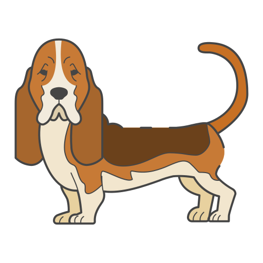 basset-hond Generic color lineal-color icoon