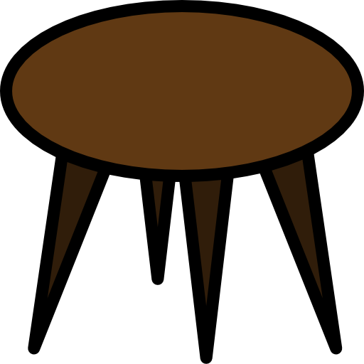 Round table Catkuro Lineal Color icon