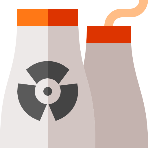 centrale nucleare Basic Straight Flat icona