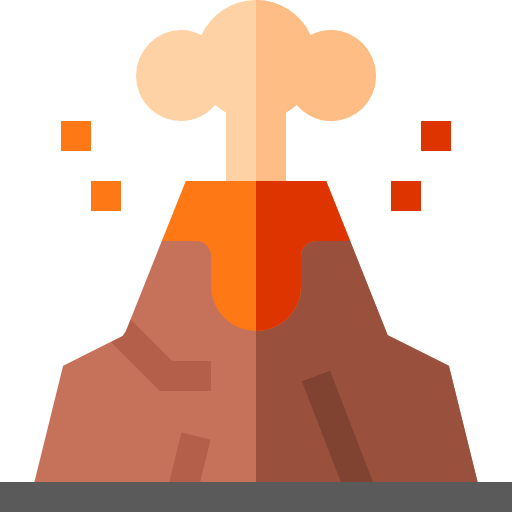 vulkaan Basic Straight Flat icoon