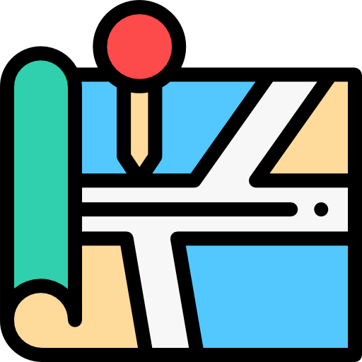 mapas Detailed Rounded Lineal color icono