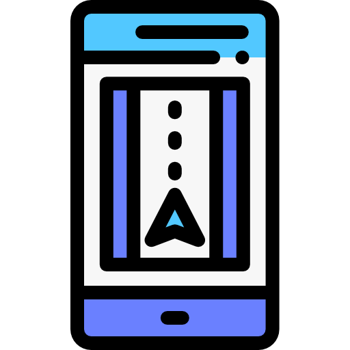 gps Detailed Rounded Lineal color icona