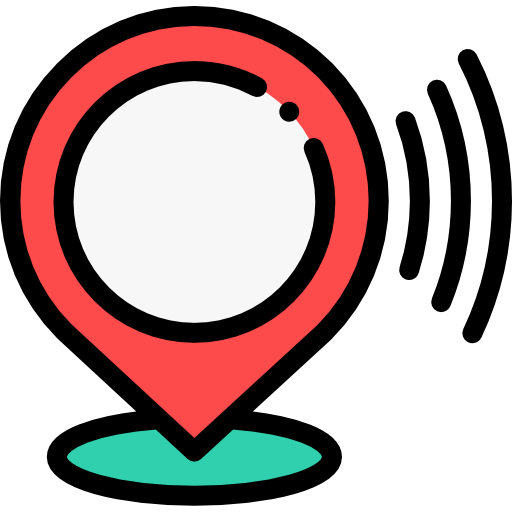 pin de ubicación Detailed Rounded Lineal color icono
