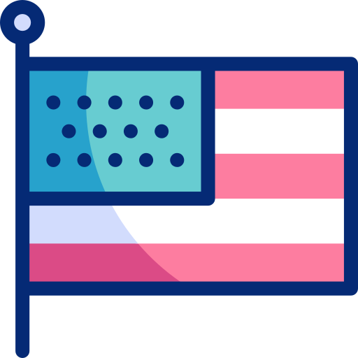 アメリカ Basic Accent Lineal Color icon