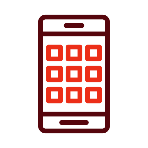 applicatie voor de mobiele telefoon Generic color outline icoon