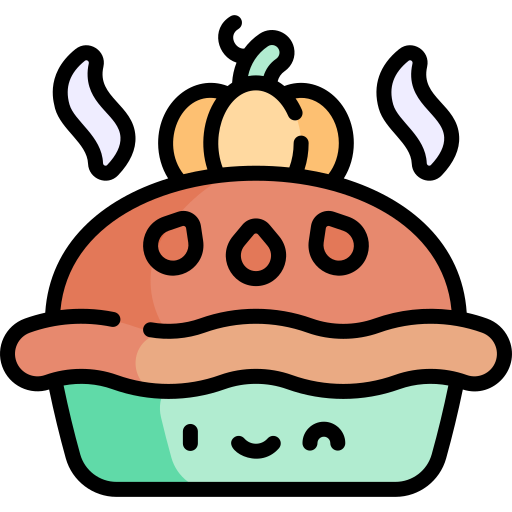 Pumpkin pie Kawaii Lineal color icon