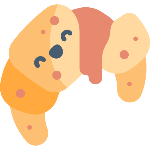 croissant Kawaii Flat Icône