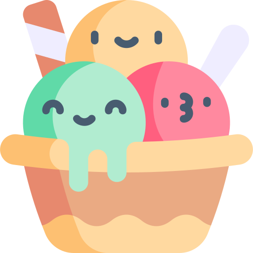 Ice cream Kawaii Flat icon