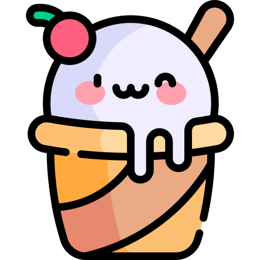 Ice cream Kawaii Lineal color icon