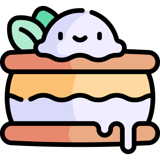 ijs sandwich Kawaii Lineal color icoon