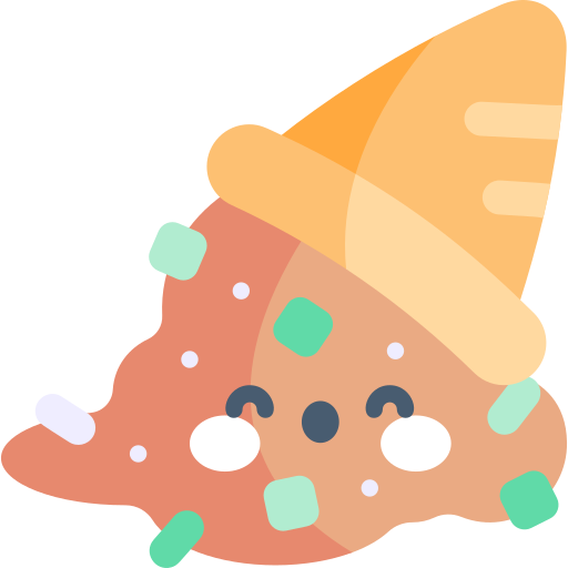 Ice cream cone Kawaii Flat icon