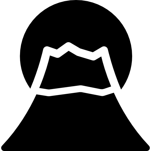 góra fudżi Curved Fill ikona