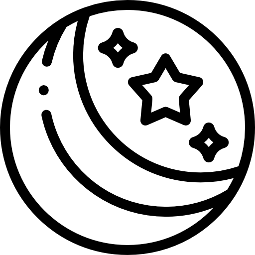 달과 별 Detailed Rounded Lineal icon