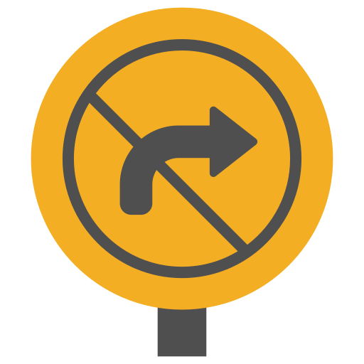 No turn right Generic color fill icon