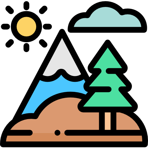 berge Detailed Rounded Lineal color icon