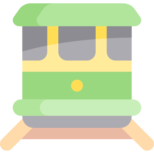 tram Kawaii Flat icoon