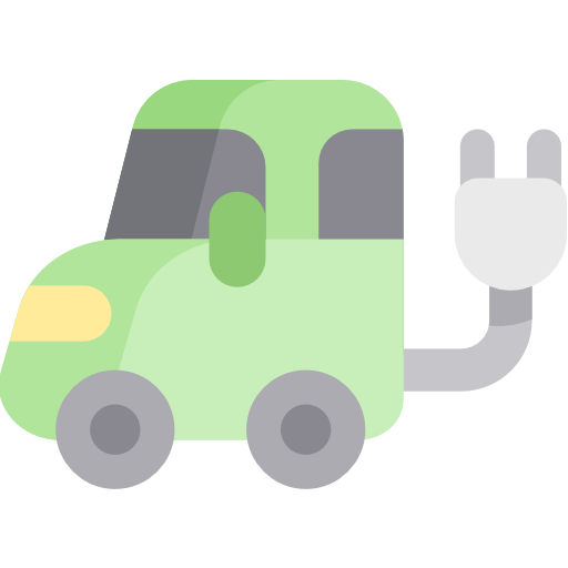Electric car Kawaii Flat icon