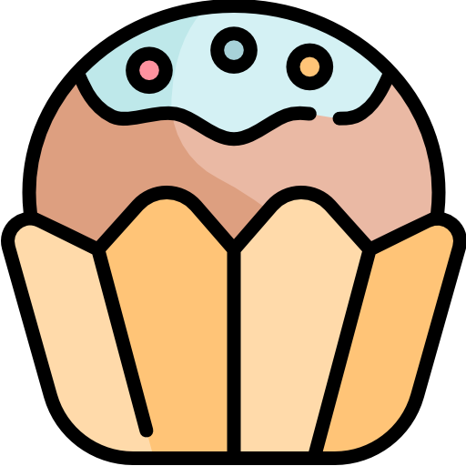 muffin Kawaii Lineal color Ícone