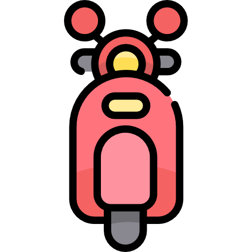 motorfiets Kawaii Lineal color icoon