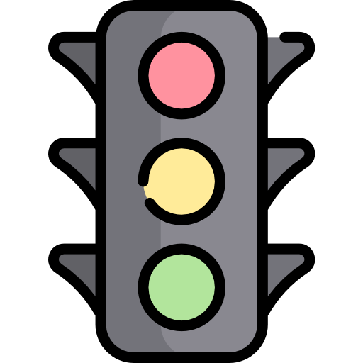 semáforo Kawaii Lineal color Ícone