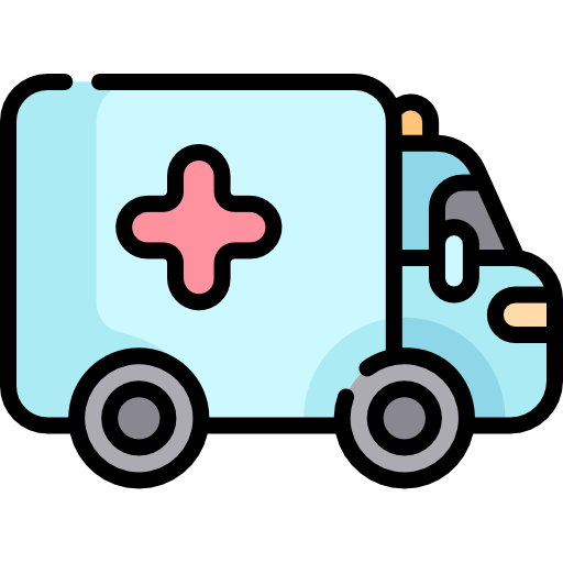 Ambulance Kawaii Lineal color icon
