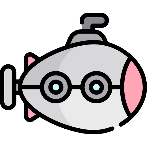 submarino Kawaii Lineal color icono
