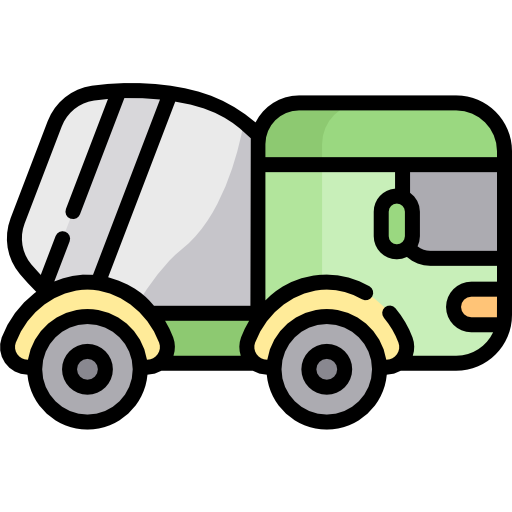 Cement mixer Kawaii Lineal color icon