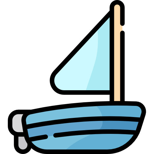 velero Kawaii Lineal color icono