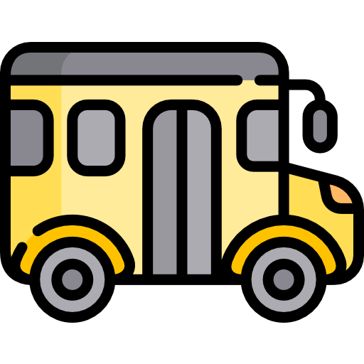 autobús escolar Kawaii Lineal color icono