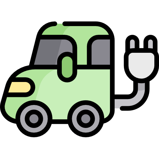 Electric car Kawaii Lineal color icon