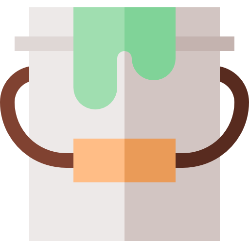 Paint bucket Basic Straight Flat icon
